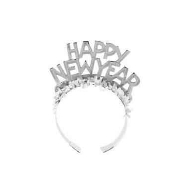 Diadeem happy new year zilver voor volwassenen