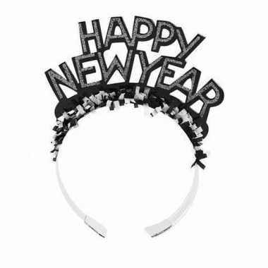 Diadeem happy new year zwart voor volwassenen