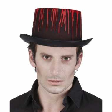 Halloween - hoge halloween hoed met druipend bloed voor volwassenen