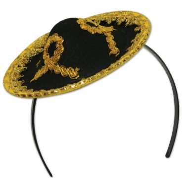 Mini sombrero hoedje op haarband
