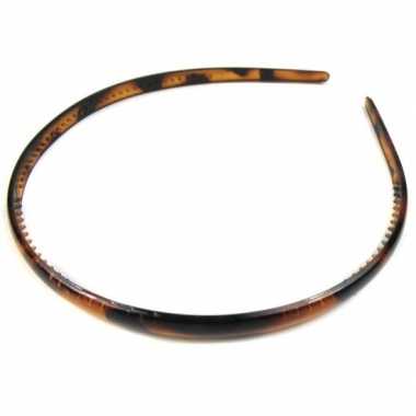 Zwart/bruine dames diadeem/haarband 0,7 cm breed