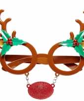 5x stuks rendier bril feestbril kerst accessoires