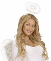 8x engel verkleed diademen wit met halo