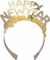 Diadeem happy new year geel voor volwassenen