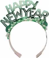 Diadeem happy new year groen voor volwassenen