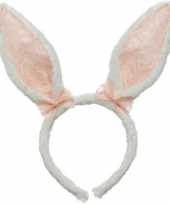 Wit roze paashaas oren verkleed diadeem voor kids volwassenen